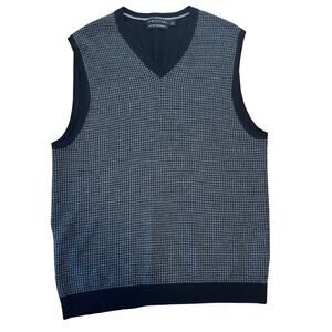 VTG Merino Wool Houndstooth V-Neck Sweater Vest Grandpacore cabincore, Size L